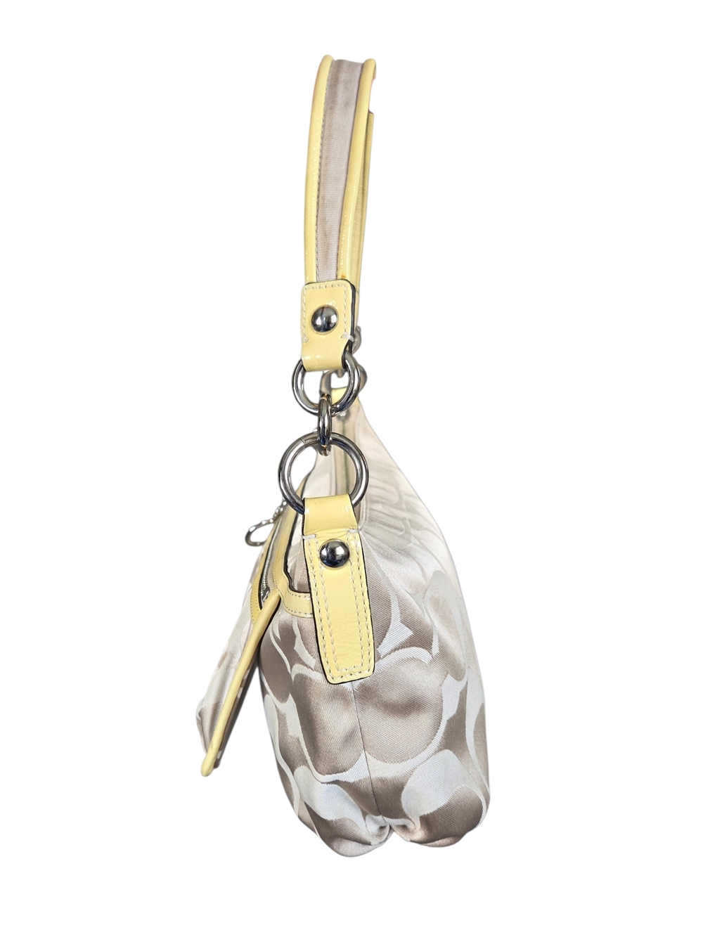 Coach Poppy Signature Groovy Gold Tan Shoulder Bag With Crossbody Strap - Picture 5 of 16